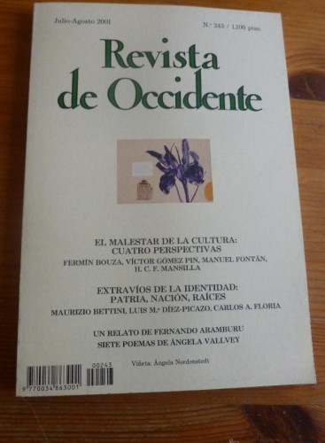 Portada del libro de REVISTA DE OCCIDENTE. JULIO AGOSTO 2001. Nº 243. EL MALESTAR DE LA CULTURA. CUATRO PERSPECTIVAS 155