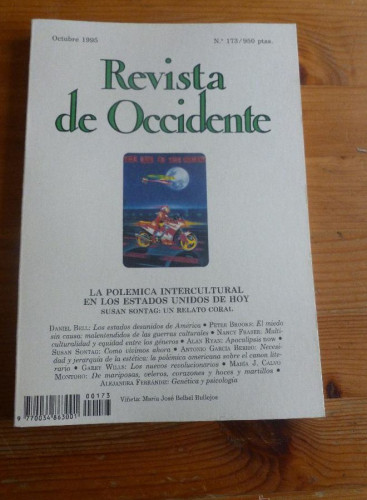 Portada del libro de REVISTA DE OCCIDENTE. OCTUBRE 1995 Nº 173 LA POLEMICA INTERCULTURAL EN LOS EEUU DE HOY. 153pp