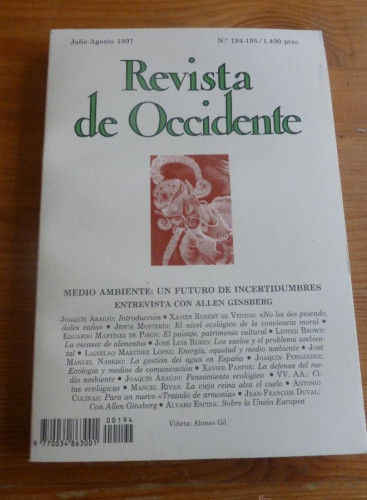 Portada del libro de REVISTA DE OCCIDENTE. JULIO-AGOSTO 1997. Nº 194-1995. MEDIO AMBIENTE. FUTURO DE INCERTIDUMBRES 234pp