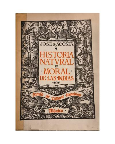 Portada del libro de Historia Natural y Moral de las Indias