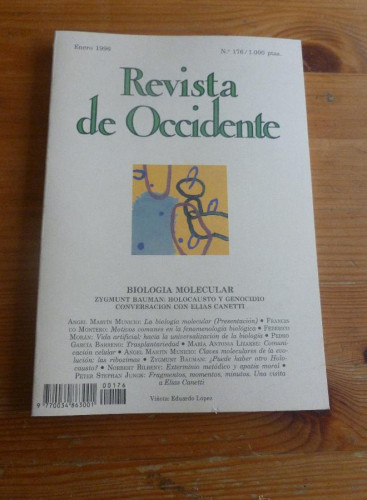 Portada del libro de REVISTA DE OCCIDENTE. ENERO 1996. Nº 176. BIOLOGIA MOLECUAR. 156 pp