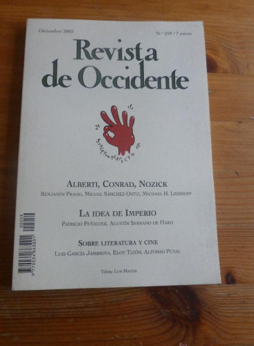 Portada del libro de REVISTA DE OCCIDENTE. DICIEMBRE 2002. Nº 259 ALBERTI, CONRAD,NOZICK. 152 pp
