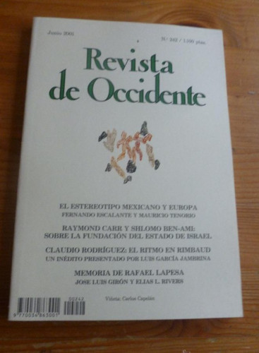 Portada del libro de REVISTA DE OCCIDENTE. JUNIO 2001 Nº 242 EL ESTEREOTIPO MEXICANO Y EUROPA. 156 pp