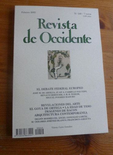 Portada del libro de REVISTA DE OCCIDENTE. FEBRERO 2002 Nº 249 EL DEBATE EUROPEO. 163 pp