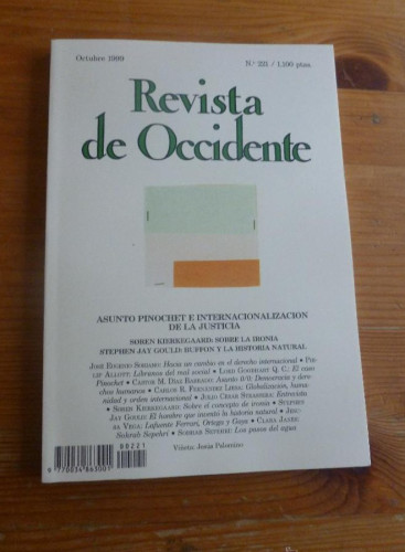 Portada del libro de REVISTA DE OCCIDENTE. OCTUBRE 1999. Nº 221. ASUNTO PINOCHET INTERNACIONALIZACION JUSTICIA 156 pp