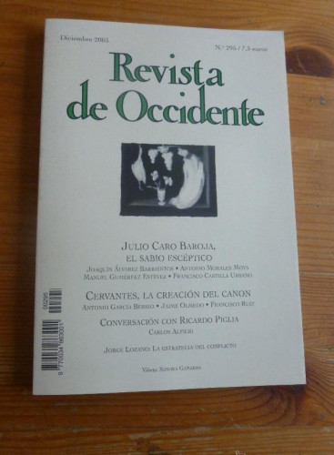 Portada del libro de REVISTA DE OCCIDENTE. DICIEMBRE 2005. Nº 295 JULIO CARO BAROJA. EL SABIO ESCEPTICO. 189 PAG
