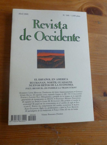 Portada del libro de REVISTA DE OCCIDENTE. ABRIL 2001. BUCHANAN, NORT, GUADAGNI.NUEVOS RETOS ECONOMIA. 196 pp