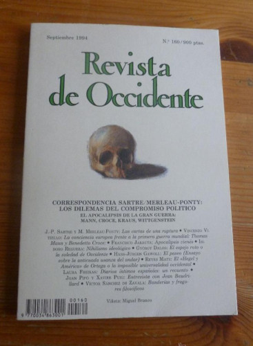 Portada del libro de REVISTA DE OCCIDENTE. SEPTIEMBRE 1994. Nº160. LOS DILEMAS COMPROMISO POLITICO. 155 pp