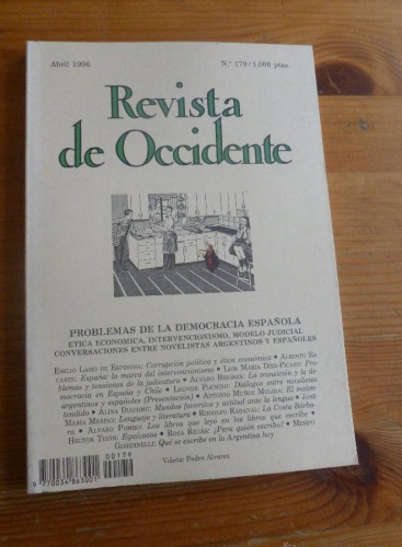 Portada del libro de REVISTA DE OCCIDENTE.ABRIL 1996. Nº 179 PROBLEMAS DE LA DEMOCRACIA ESPAÑOLA. 156 pp