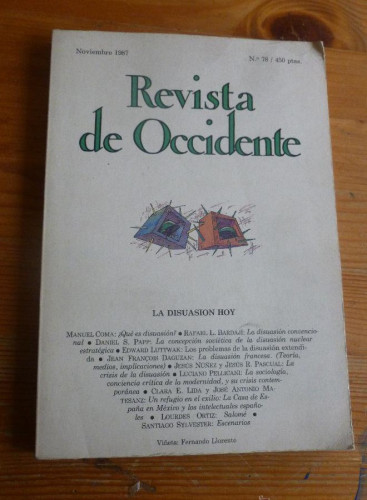 Portada del libro de REVISTA DE OCCIDENTE. NOVIEMBRE 1987. Nº 78. LA DISUASION HOY. 156 pp