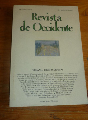Portada del libro de REVISTA DE OCCIDENTE. EXTRAORDINARIO X TIEMPO DE OCIO. N1 38-39 214pp