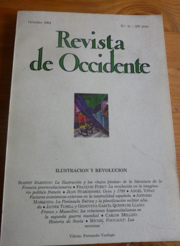 Portada del libro de REVISTA DE OCCIDENTE. OCTUBRE 1984.Nº 41 ILUSTRACION Y REVOLUCION. 156 pp
