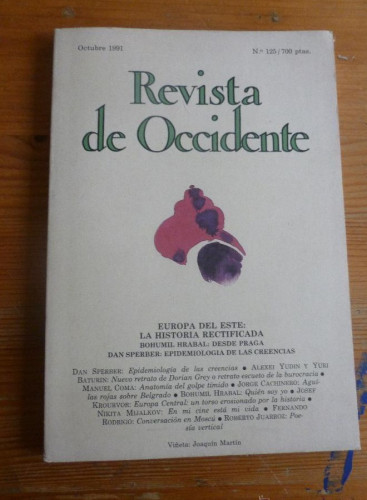 Portada del libro de REVISTA DE OCCIDENTE. OCTUBRE 1991. Nº 125. EUROPA DEL ESTE. LA HISTORIA RECTIFICADA. 154 pp