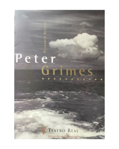 Portada del libro de Peter Grimes. Benjamin Britten. Teatro Real. Programa de mano
