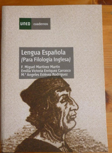 Portada del libro de Lengua española para filología inglesa Martínez Martín,, Carrasco y Estevez Rodriguez.UNED.2008 596