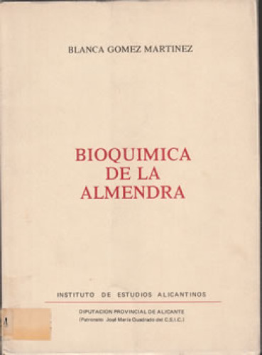 Portada del libro de Bioquimica de la Almendra