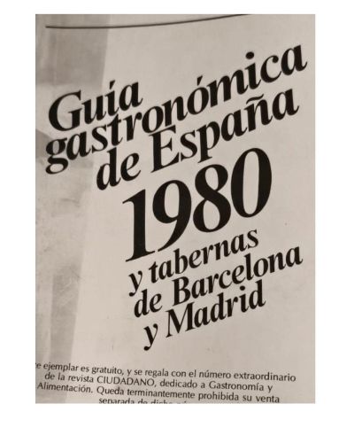 Portada del libro de Guía gastronomica de españa 1980 y tabernas de barcelona y madrid