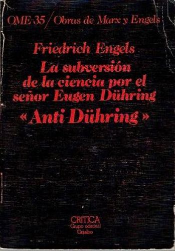 Portada del libro de La Subversión de la ciencia por el señor Eugen Duhring
