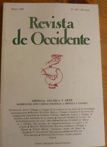 Portada del libro REVISTA DE OCCIDENTE. Nº 1989. ORTEGA TECNICA Y ARTE. 156 pp