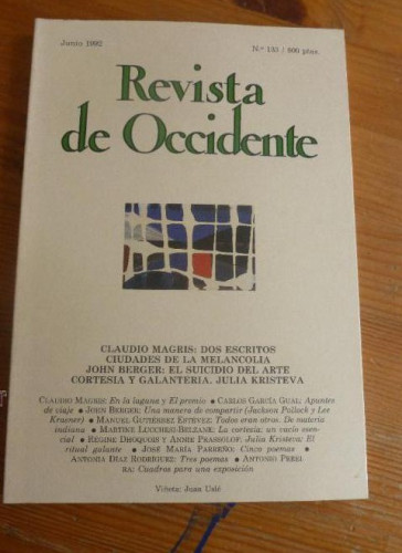 Portada del libro de REVISTA DE OCCIDENTE. JUNIO 1992 MAGRIS. DOS ESCARITOS. CIUDADES DE LA MELANCOLIA. 156 pp