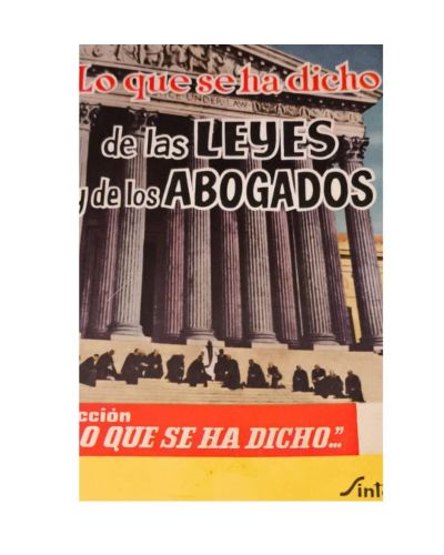 Portada del libro de LO QUE SE HA DICHO DE LAS LEYES Y DE LOS AOGADOS