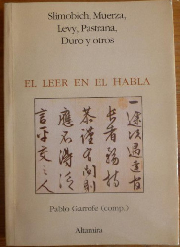 Portada del libro de El Leer En El Habla