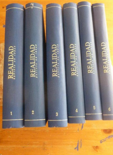 Portada del libro de REALIDAD. REVISTA DE IDEAS. BUENOS AIRES. 1947-1949 18 NUMEROS 6 VOL. FACSIMIL. 480pp TOMO