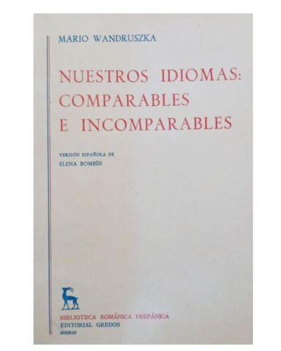 Portada del libro de Nuestros idiomas, comparables e incomparables