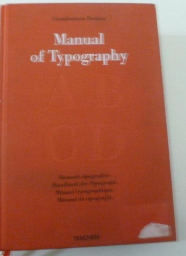 Portada del libro de Bodoni. Manual of Typography ? Manuale tipografico (1818)