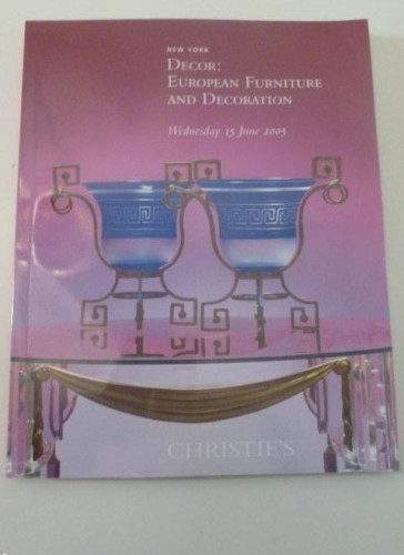 Portada del libro de DECOR. EUROPEAN FURNITURE AND DECORACCION. NEW YORK JUN 2005 CHRISTIE'S 266pp