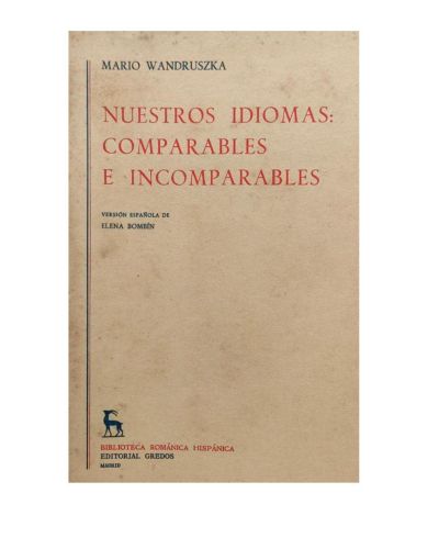 Portada del libro de Nuestros idiomas, comparables e incomparables