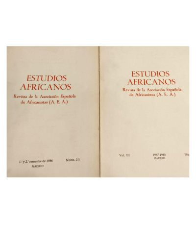 Portada del libro de Estudios africanos revista de la Asociación Española de Africanistas VOLUMEN 2 Y 3 