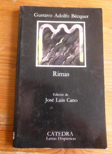 Portada del libro de RIMAS. GUSTAVO ADOLFO BECQUER. CATEDRA 1987 106 pp