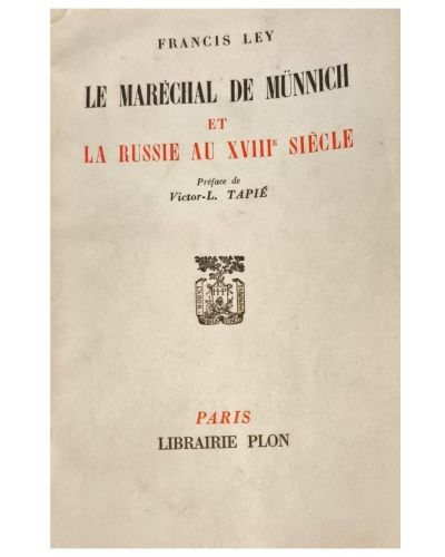 Portada del libro de Le Maréchal de Münnich et la Russie au XVIIIe siècle.