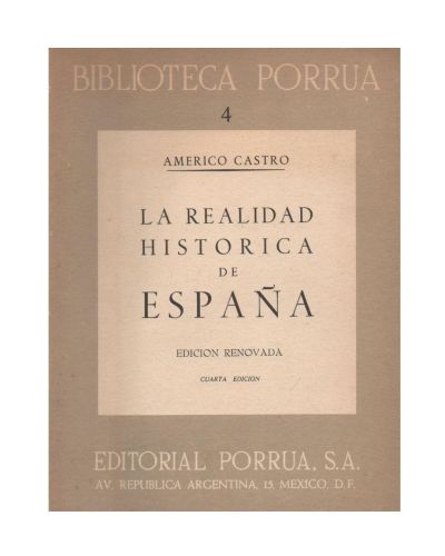 Portada del libro de La realidad histórica de España