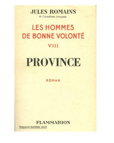Portada del libro de Les hommes de bonne volonté Tome VIII : Province - Jules Romains