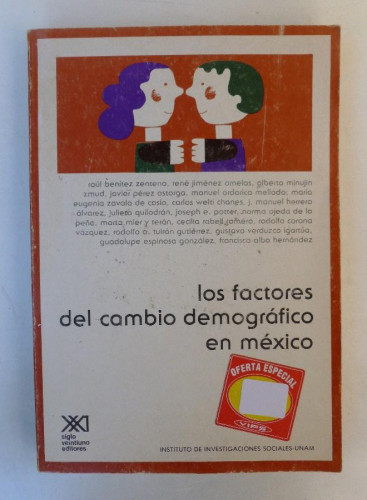 Portada del libro de Los factores del cambio demográfico en méxico - Varios autores - Ed. Siglo XXI. 422pp