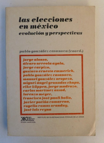 Portada del libro de las elecciones en mexico. evolucion y perspectivas