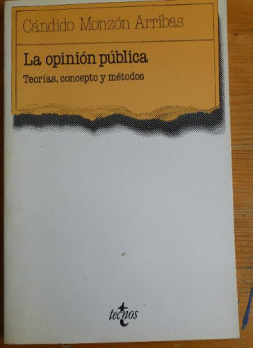 Portada del libro de LA OPINIÓN PÚBLICA. CÁNDIDO MONZÓN ARRIBAS. TECNOS. 1987 206pp