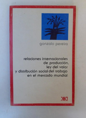 Portada del libro de Relaciones internacionales de producción - Gonzalo Pereira - Ed. Siglo XXI. 192pp