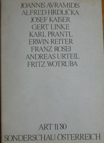 Portada del libro de AVRAMIDIS, HRDLICKA, KAISER, PRANTL, REITER, ROSEI, URTIL WOTRUBA. ART 11'80 SONDERSCHAU OSTERREICH.