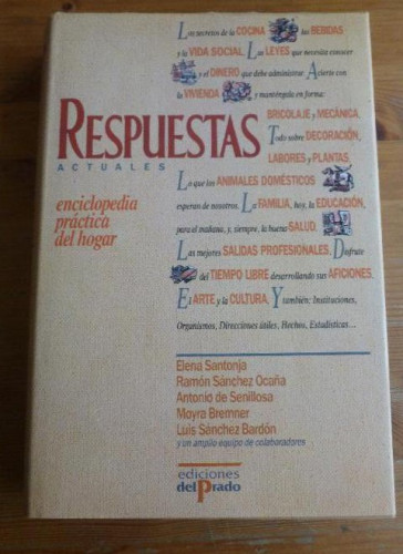 Portada del libro de Respuestas actuales: enciclopedia práctica del hogar Ediciones del Prado, Madrid