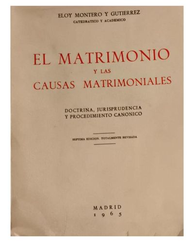 Portada del libro de EL MATRIMONIO Y LAS CAUSAS MATRIMONIALES