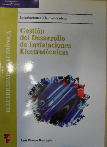 Portada del libro de Gestión del desarrollo de instalaciones electrotécnicas