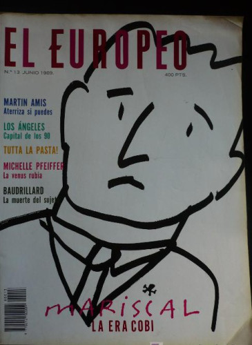 Portada del libro de EL EUROPEO. Nº13. JUNIO 1989. MARISCAL. MARTIN AMIS. MICHELLE PFFEIFFER.