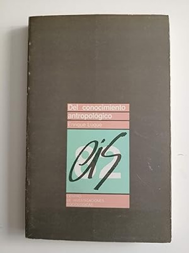 Portada del libro de Del conocimiento antropológico