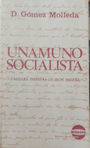 Portada del libro de Unamuno socialista