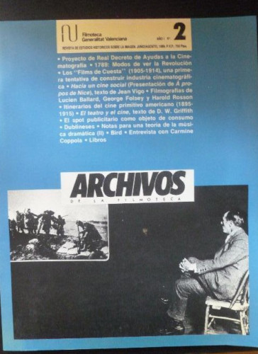 Portada del libro archivos de la filmoteca. generalitat valenciana nº 2 1989 174pp