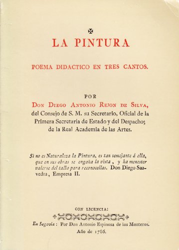 Portada del libro de La Pintura. Poema didáctico en tres cantos