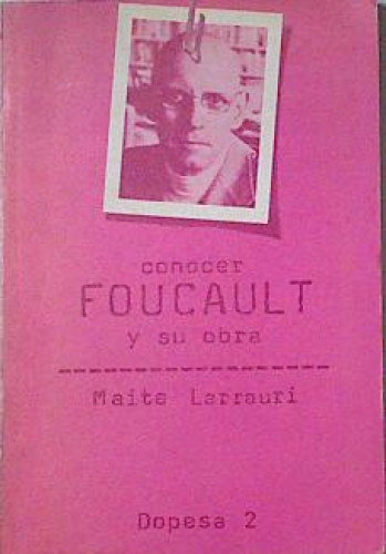 Portada del libro de Conocer foucault y su obra